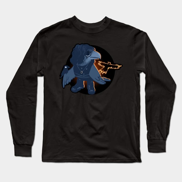 The Crow Crow with Crow Long Sleeve T-Shirt by Sabtastic